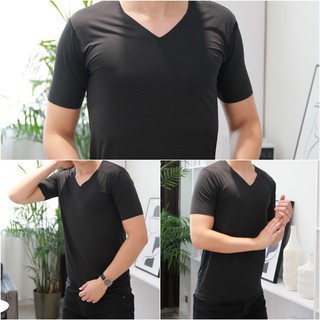Áo thun lạnh cổ tim phông trơn nam cao cấp xuất nhật 88054 siêu thị gia đình vp88