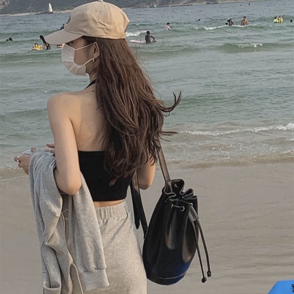 Áo kiểu COZOKC không tay hở lưng đơn giản quyến rũ cho nữ