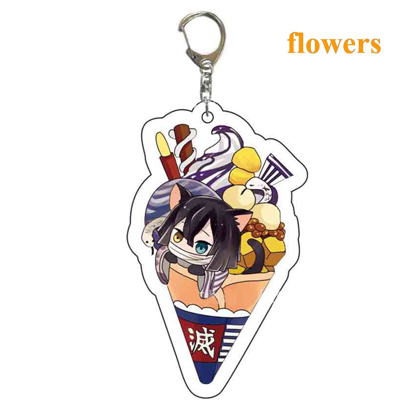 Hoa Mới Móc Chìa Khóa Bằng Acrylic Hình Demon Slayer Brinco Blade of Ghost Kamado Tanjirou Yaiba