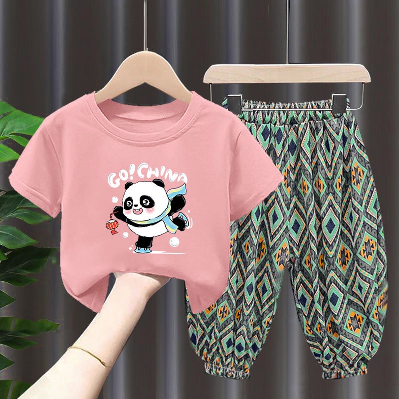 Set Áo Thun Tay Ngắn + Quần Dài Thời Trang Cho Bé