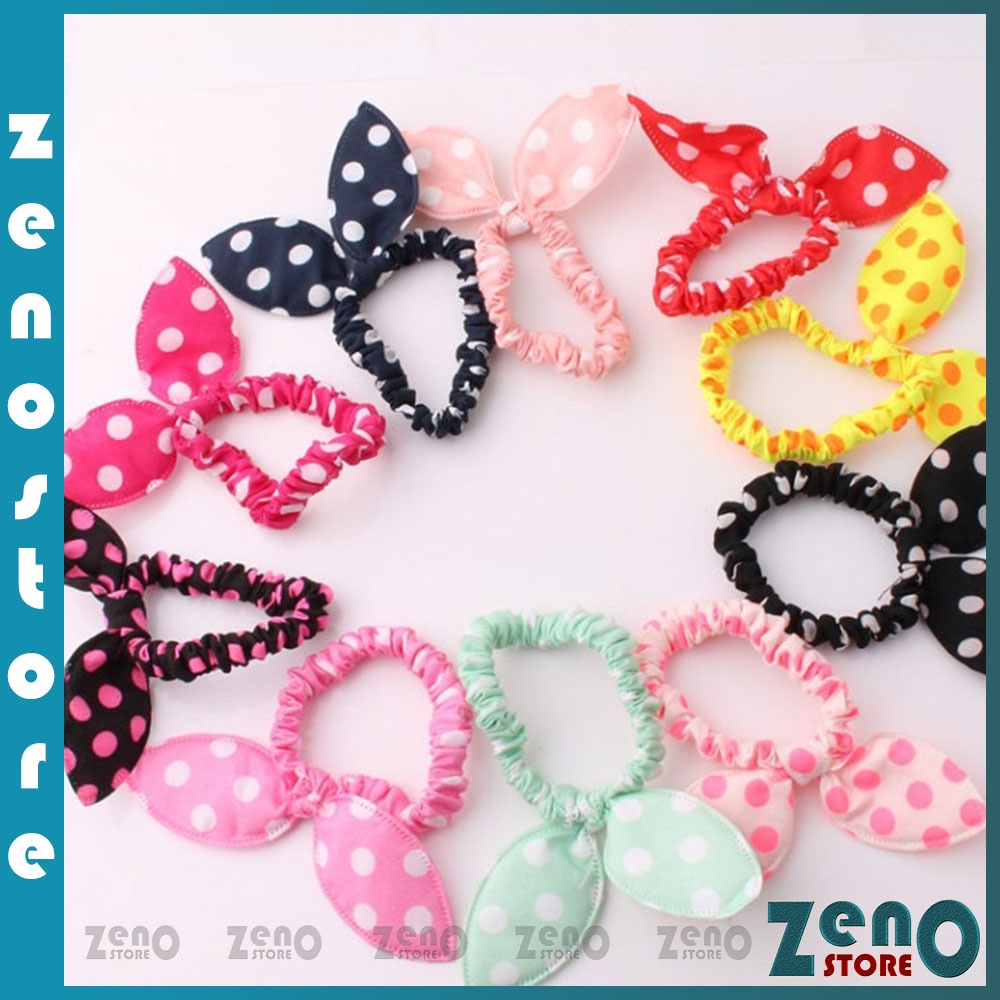 Set 10 dây buộc tóc tai thỏ cho bé, chun buộc tóc nhiều màu co giãn PT21