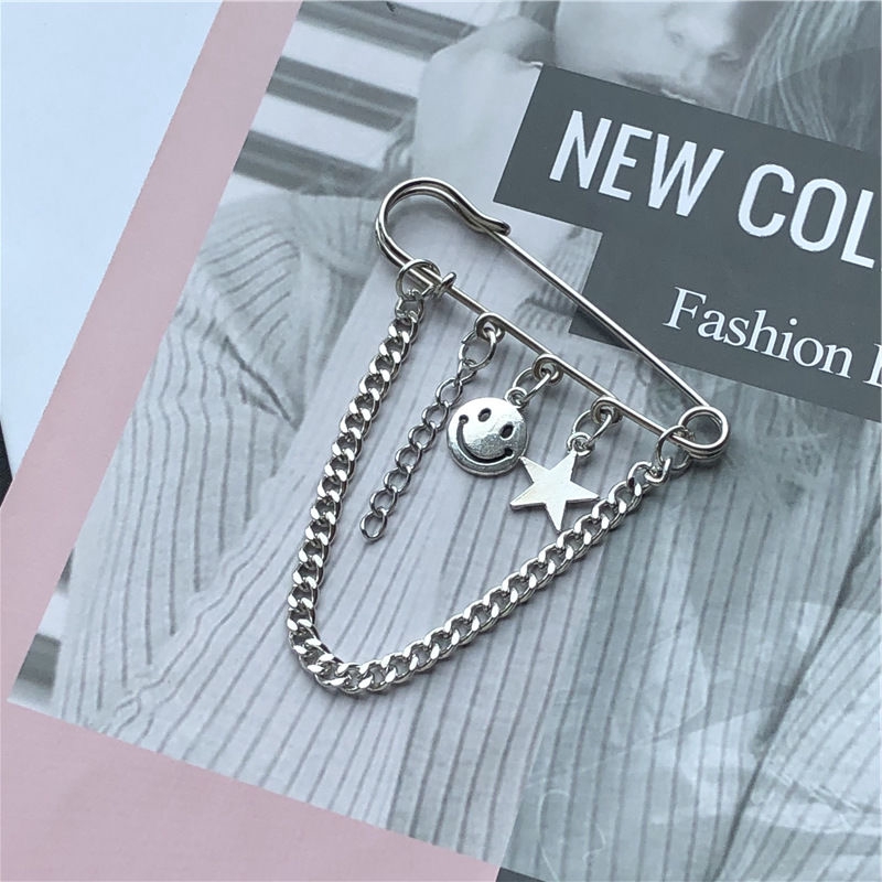 Ghim Cài Áo Hình Mặt Cười Ngôi Sao Mặt Cười Phong Cách Harajuku Hàn Quốc Nhật Bản Dành Cho Nam Và Nữ 22350