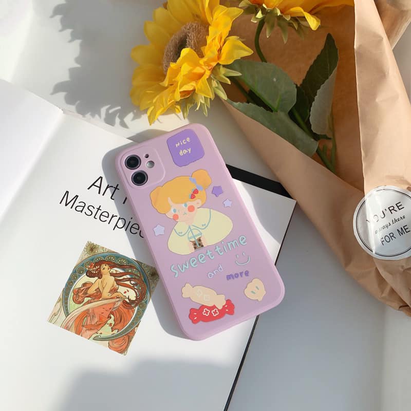 Ốp Lưng Điện Thoại Nhựa Mềm Bé Gái Sweet Time