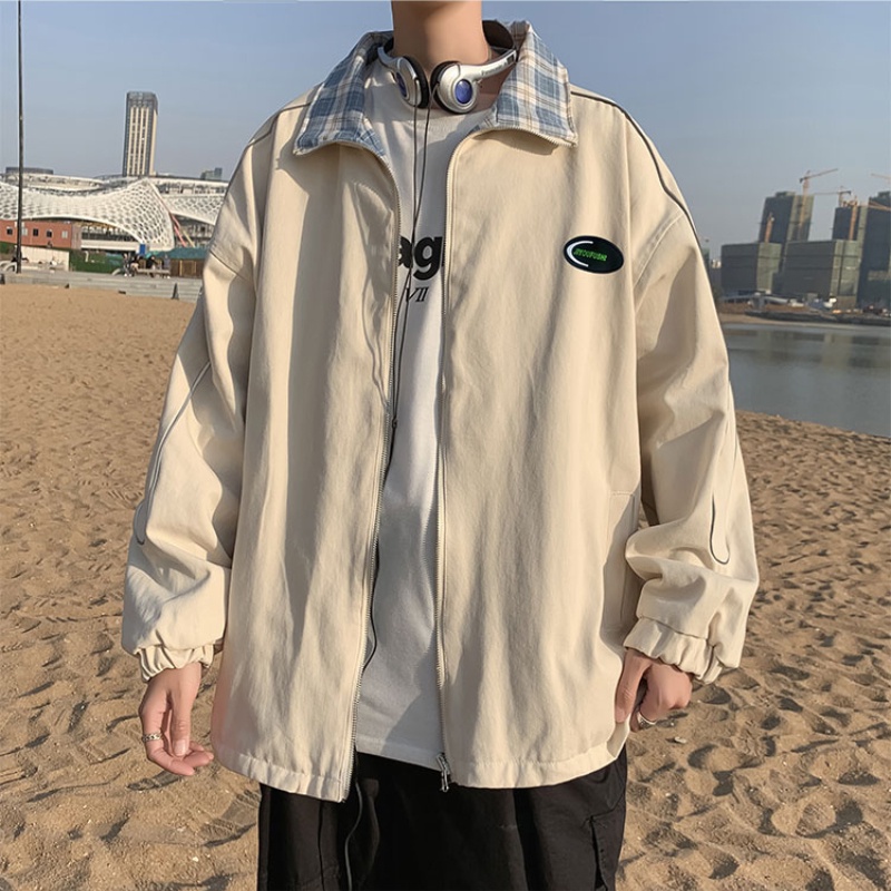 ✦ AFFLIGA ✦Áo khoác dáng rộng màu trơn thời trang thu đông phong cách Hàn Quốc cho nam size M-2XL
