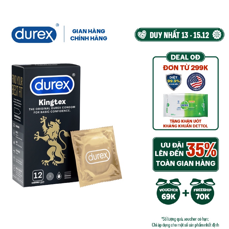 Bao cao su Durex Kingtex 12 bao