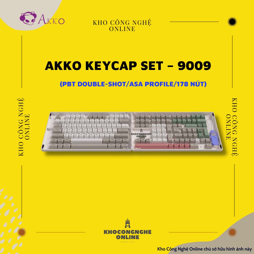 Bộ Keycap AKKO 9009 PBT Double-Shot (ASA profile / Cherry profile - 178/177 nút)