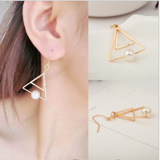 Bông tai hình học đính ngọc BT03