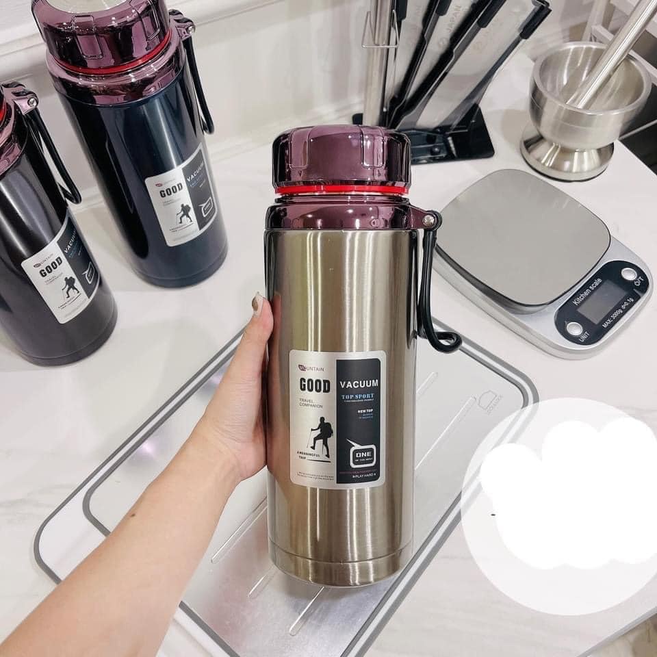 BÌNH GIỮ NHIỆT INOX CAO CẤP L7 NẮP KIỂU MỚI 1200ML-1500ML NHIỀU MÀU
