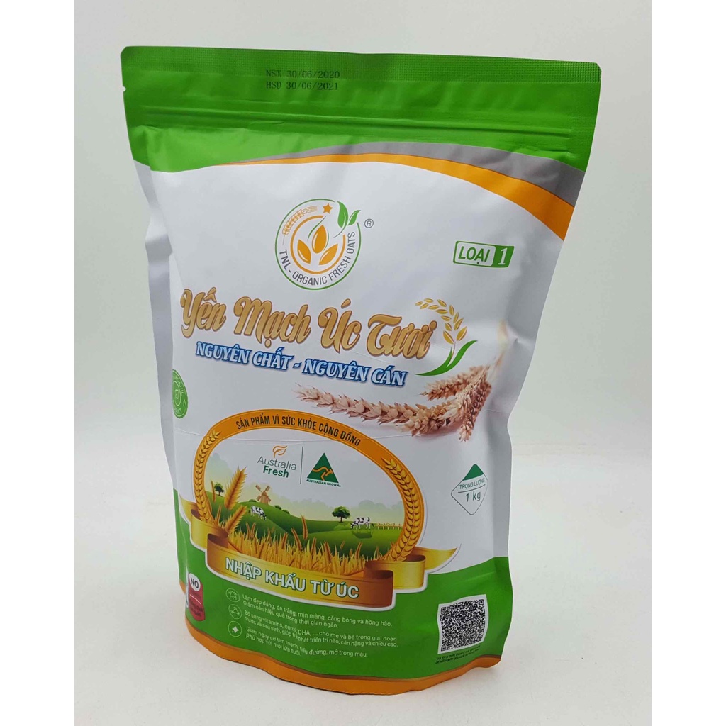 Yến Mạch Giảm Cân Úc  Tươi Nguyên Chất, Hàng chính hãng của Úc Gói 1Kg