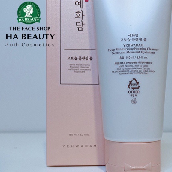 Sữa rửa mặt dưỡng cấp ẩm The Face Shop Yehwadam Deep Moisturizing Foaming Cleanser 150ml sạch sâu Hàn Quốc Hà Beauty