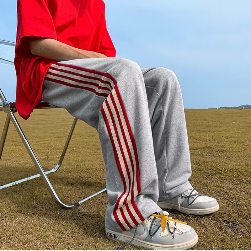 Quần Dài Dáng Suông Rộng Viền Sọc Bên Hông Thoải Mái Thời Trang Cho Nam size M-3XL