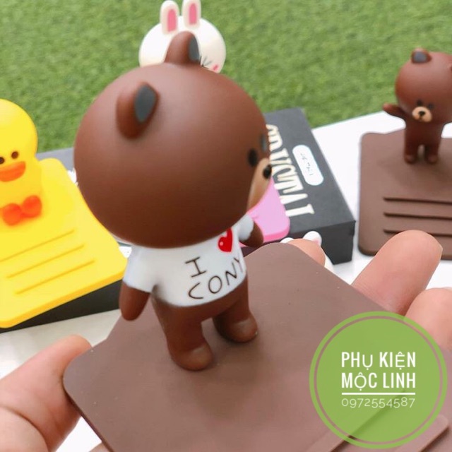 Kệ để điện thoại trên bàn taplo xe hơi xoay 360 độ hình gấu brown thỏ cony ...