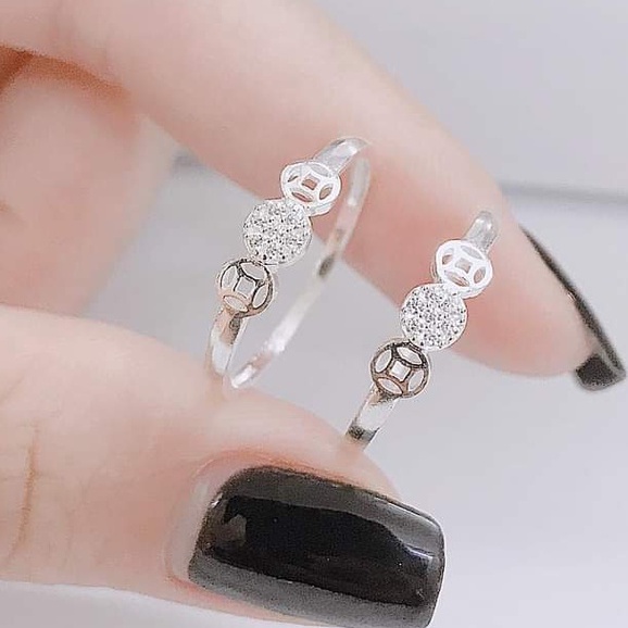 Nhẫn bạc Nhẫn kim tiền nhỏ Van jewelry V10147 thiết kế đơn giản