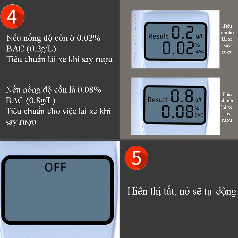 Máy đo nồng độ cồn trong hơi thở, kiểm tra nồng độ cồn chính xác