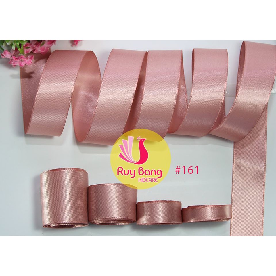 Ruy băng satin ❤️FREESHIP❤️ ruy băng lụa tone hồng ( cuộn 5m)