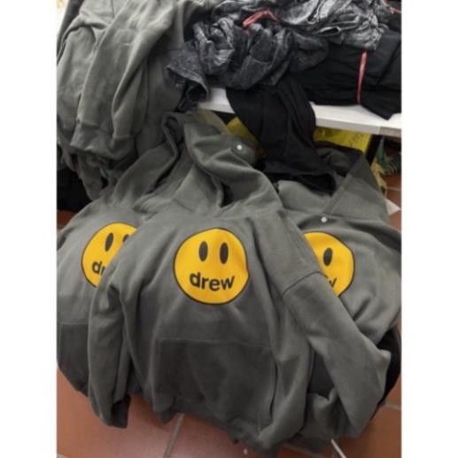 Áo nỉ hoodie mặt cười unisex nam nữ cao cấp, áo phông nỉ bông có mũ màu xám nâu !