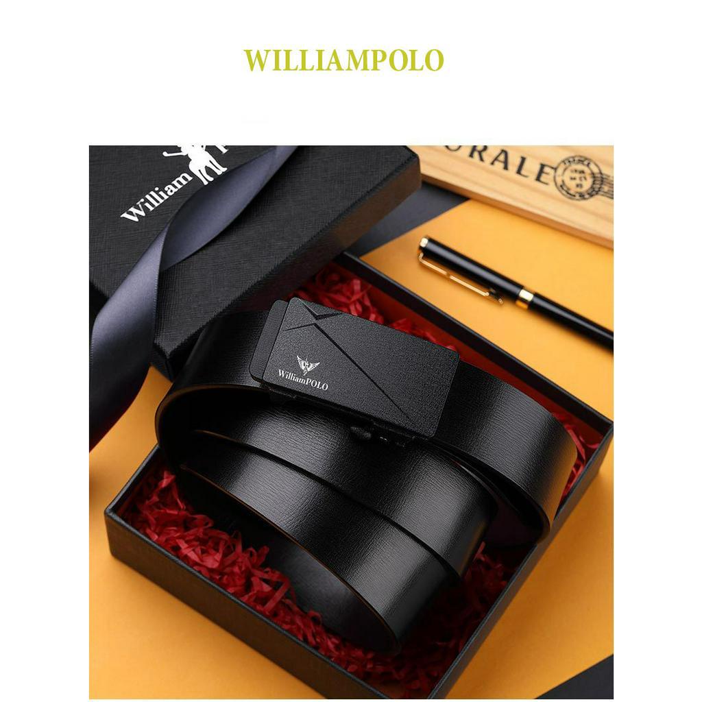 Thắt lưng nam cao cấp WilliamPOLO , Full hộp đựng cao cấp POLO19514
