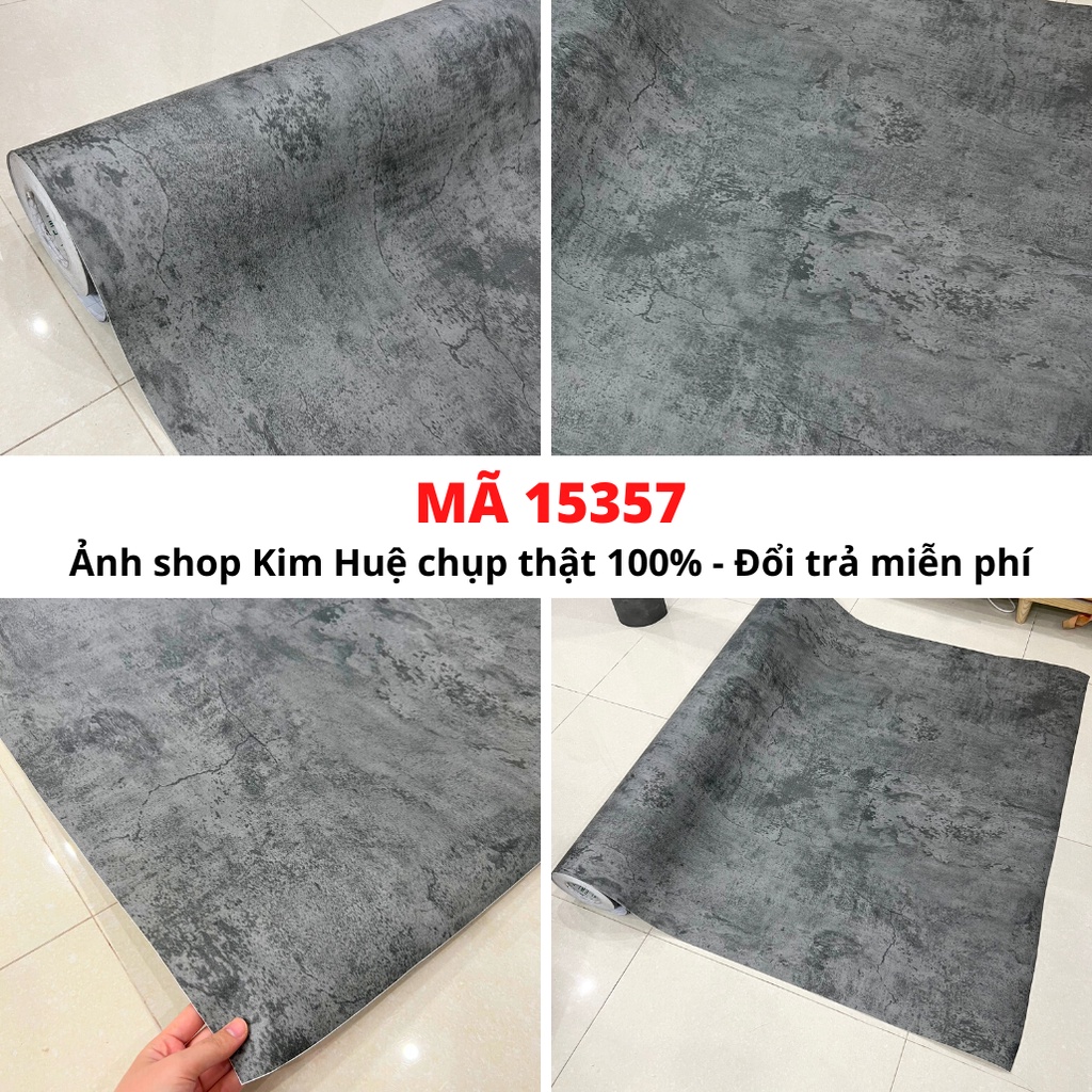 Giấy dán tường xi măng bê tông nhám có keo, decal giả xi măng chống thấm Hưng Chiếu