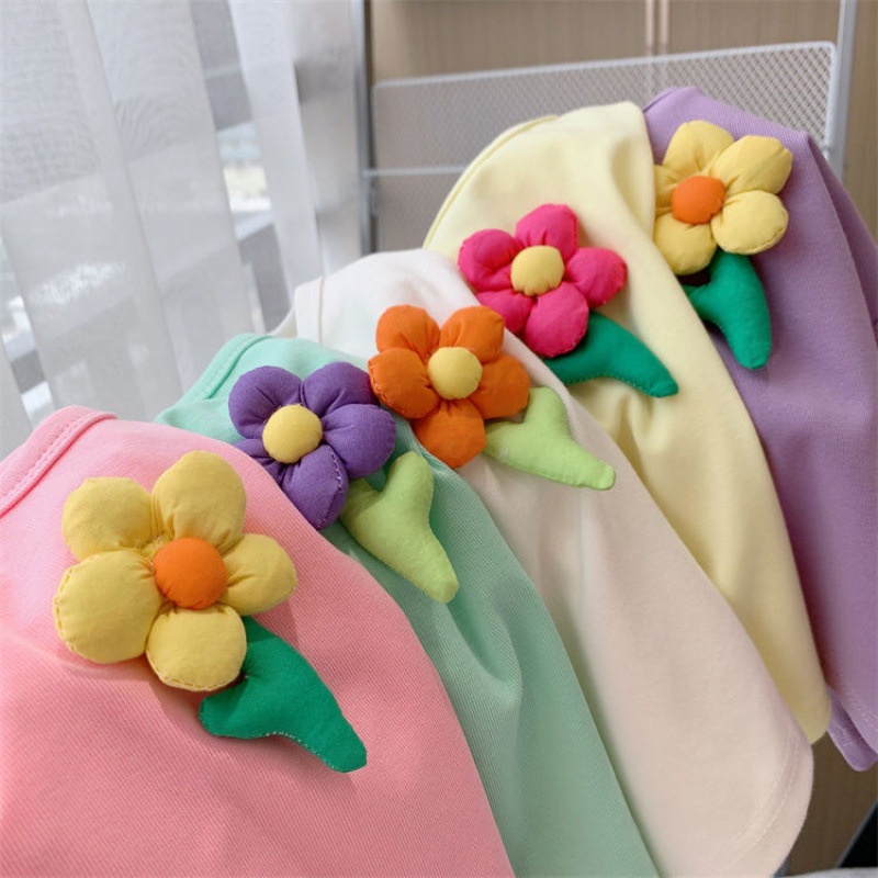 Áo Sát Nách Vải Cotton In Hoa 3D Nhiều Màu Thời Trang Mùa Hè 2022 Cho Bé Gái