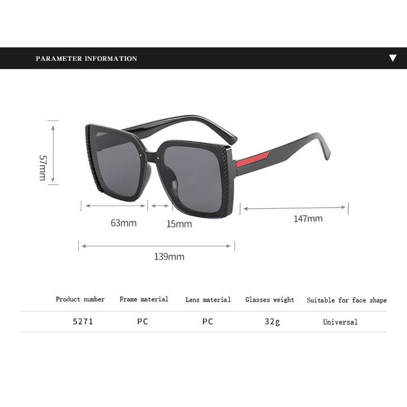 Kính Mát Gọng Vuông Chống Tia UV Thời Trang