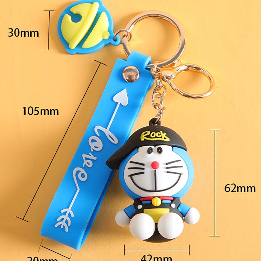 LANFY Móc Chìa Khóa Xe Hơi Bằng Silicon Hình Doraemon Sáng Tạo