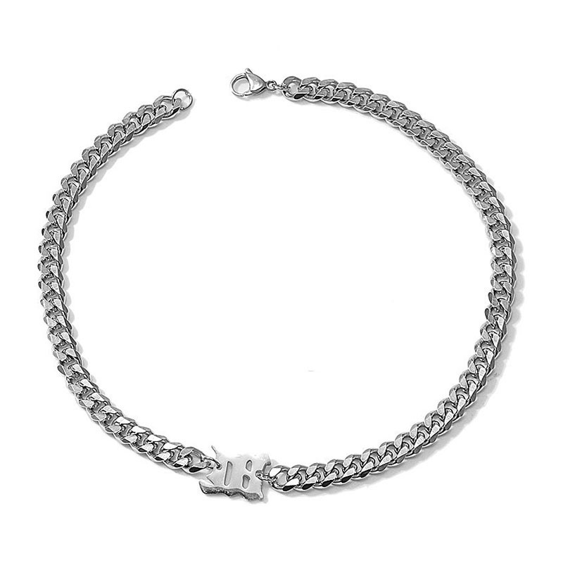 Vòng cổ Thép Titan Dày Mặt Chữ M Cuban Phong Cách Âu Mỹ Thời Trang