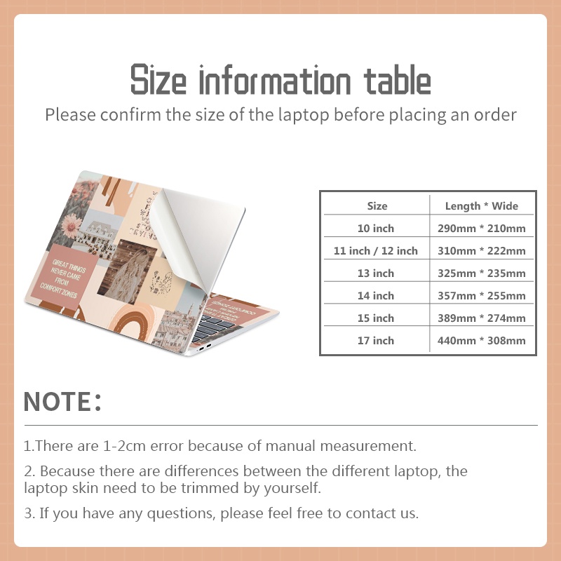 Dán đề can thời trang, dán da laptop vinyl, đề can trang trí máy tính cho laptop 11/12/13/14/15/17 inch