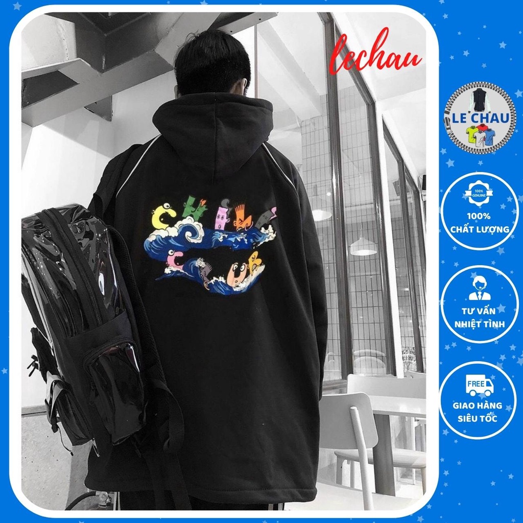 Áo khoác nỉ dây kéo nam nữ ulzzang form rộng áo hoodie unisex chống nắng street style CHILL LECHAU AKN08 cao cấp rẻ đẹp