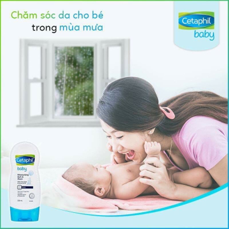 Sữa tắm cho trẻ sơ sinh Cetaphil Baby Gentle Wash &amp; Shampoo giúp tóc mềm mượt dịu nhẹ cho da trẻ sơ sinh Chai 230ml