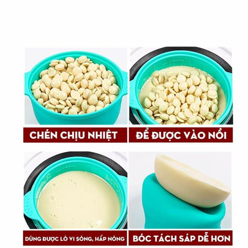 chén silicon nấu sáp bean siêu tiện lợi