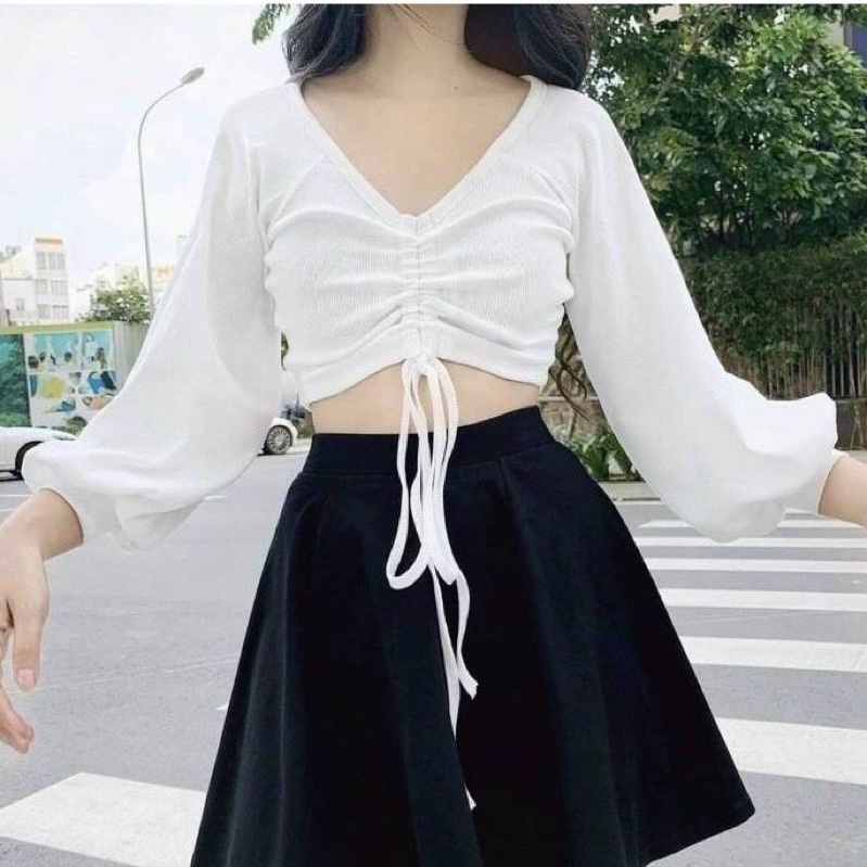 Áo Tay Phồng rút ngực kiểu tay dài