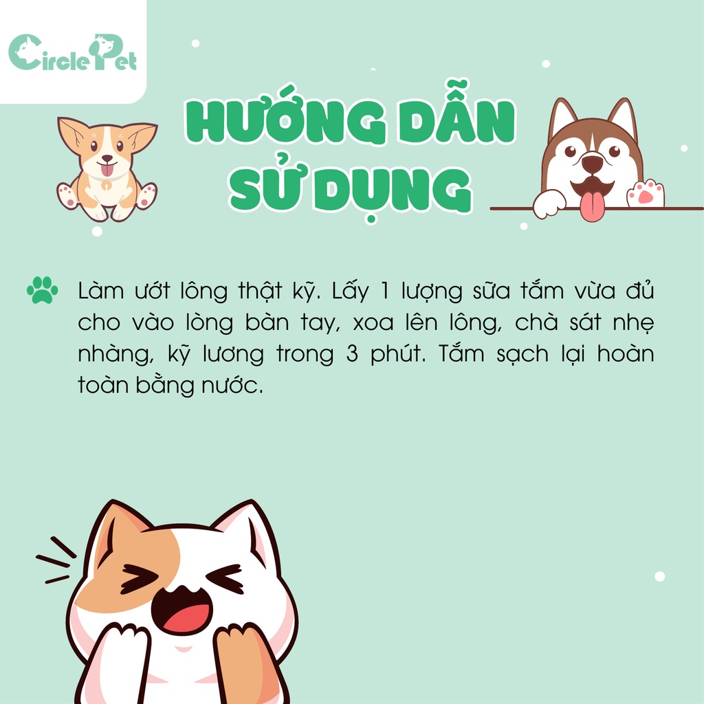 Sữa Tắm Cho Thú Cưng Yú Đa Dạng Hương Thơm Chiết Xuất Từ Thiên Nhiên - Circle Pet