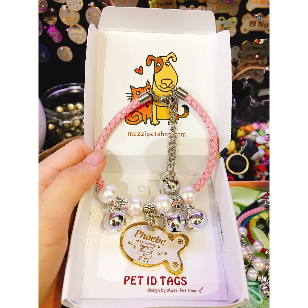 Pettag Mozzi - Combo Thẻ tên và Dây charm cho chó mèo