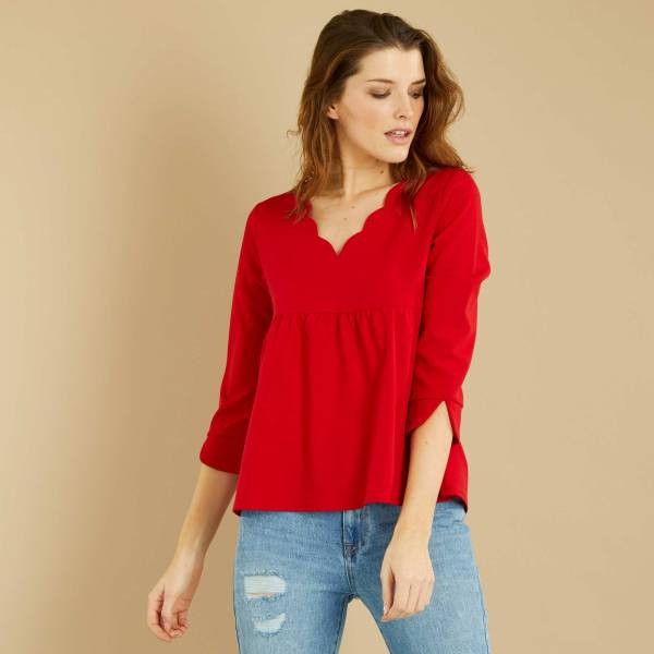 Áo sơ mi Babydoll  tay lỡ K1ab1 xuất xịn
