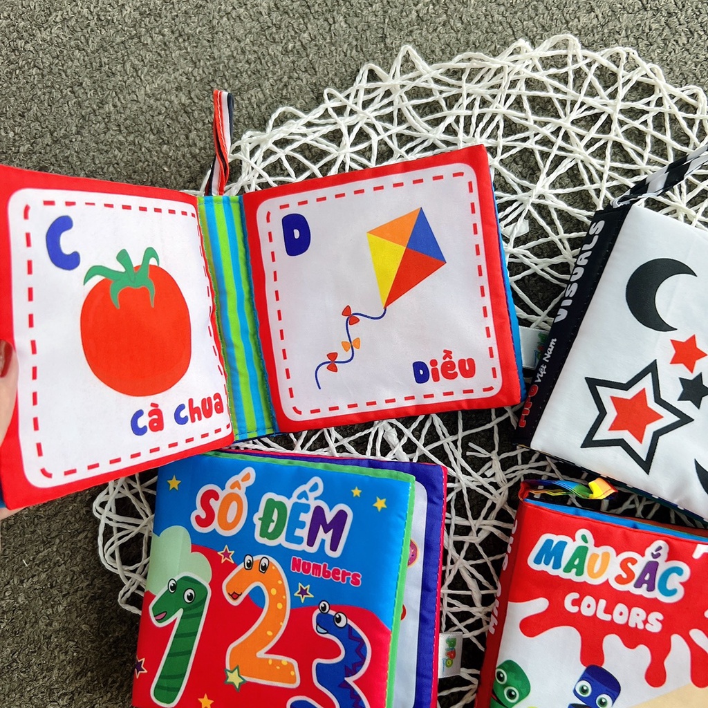 Sách vải PiPoVietnam kích thích thị giác - giáo dục sớm cho trẻ theo chủ đề | Minizon Kids
