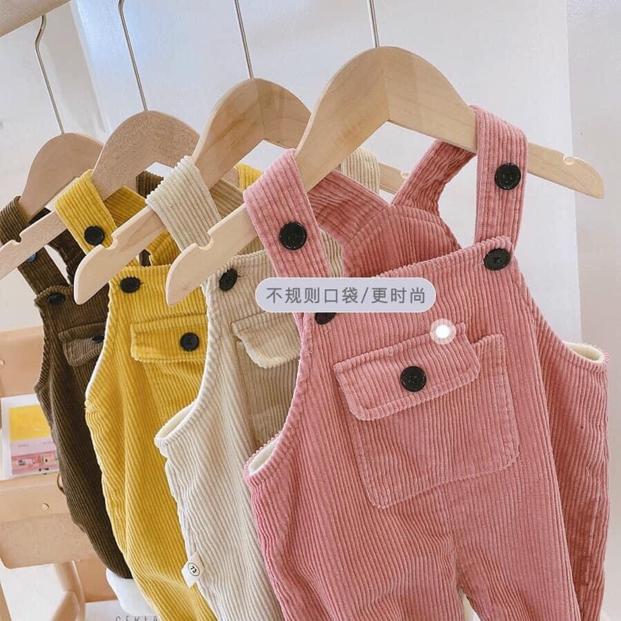 Siêu phẩm đón tết cho bé_yếm nhung tăm lót lông + áo kẻ. Áo đẹp đón tết Tân Sửu