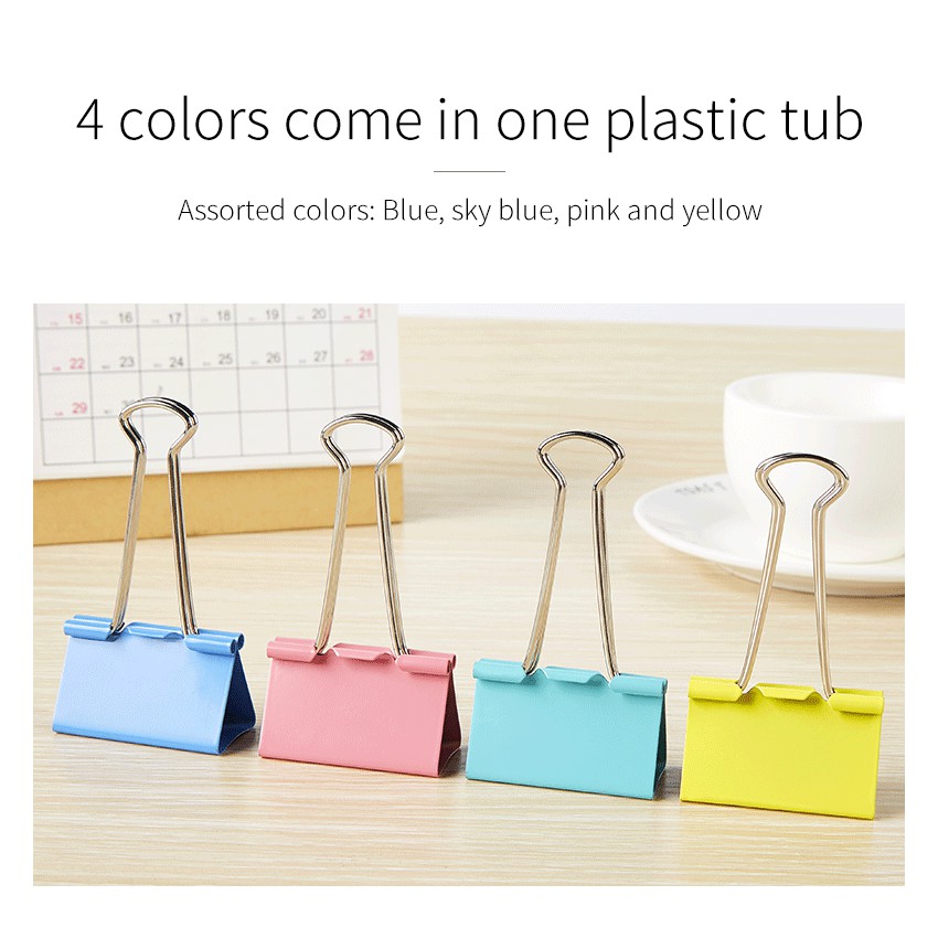 Kẹp Giấy Màu Binder Clips - Double Clip Kẹp Bướm Màu BAOKE