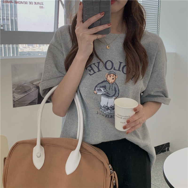 NRVP Áo Thun Nữ Ngắn Tay Cổ Tròn Thời Trang Hàn 2021