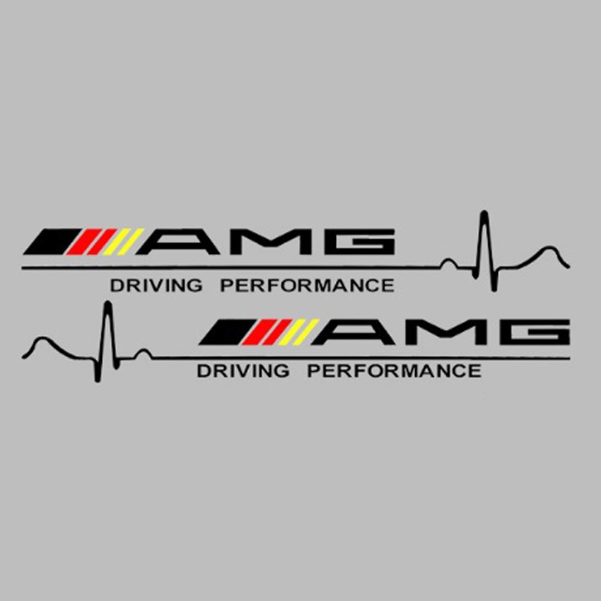 Tem dán cánh xe ô tô Sport AMG, Decal dán xe hơi AMG, Dán trang trí cánh cửa xe ô tô (Màu Đen) diving