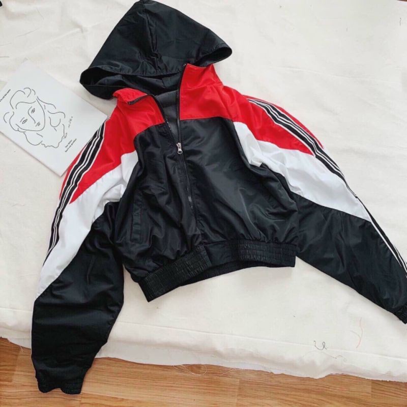 Áo khoác dù phối màu form lững