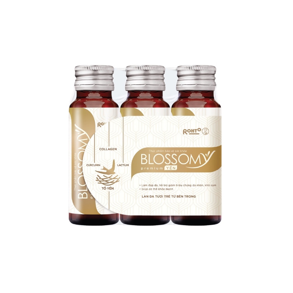 Thực phẩm collagen uống tổ yến Rohto Blossomy Premium lốc 03 chai x 50ml