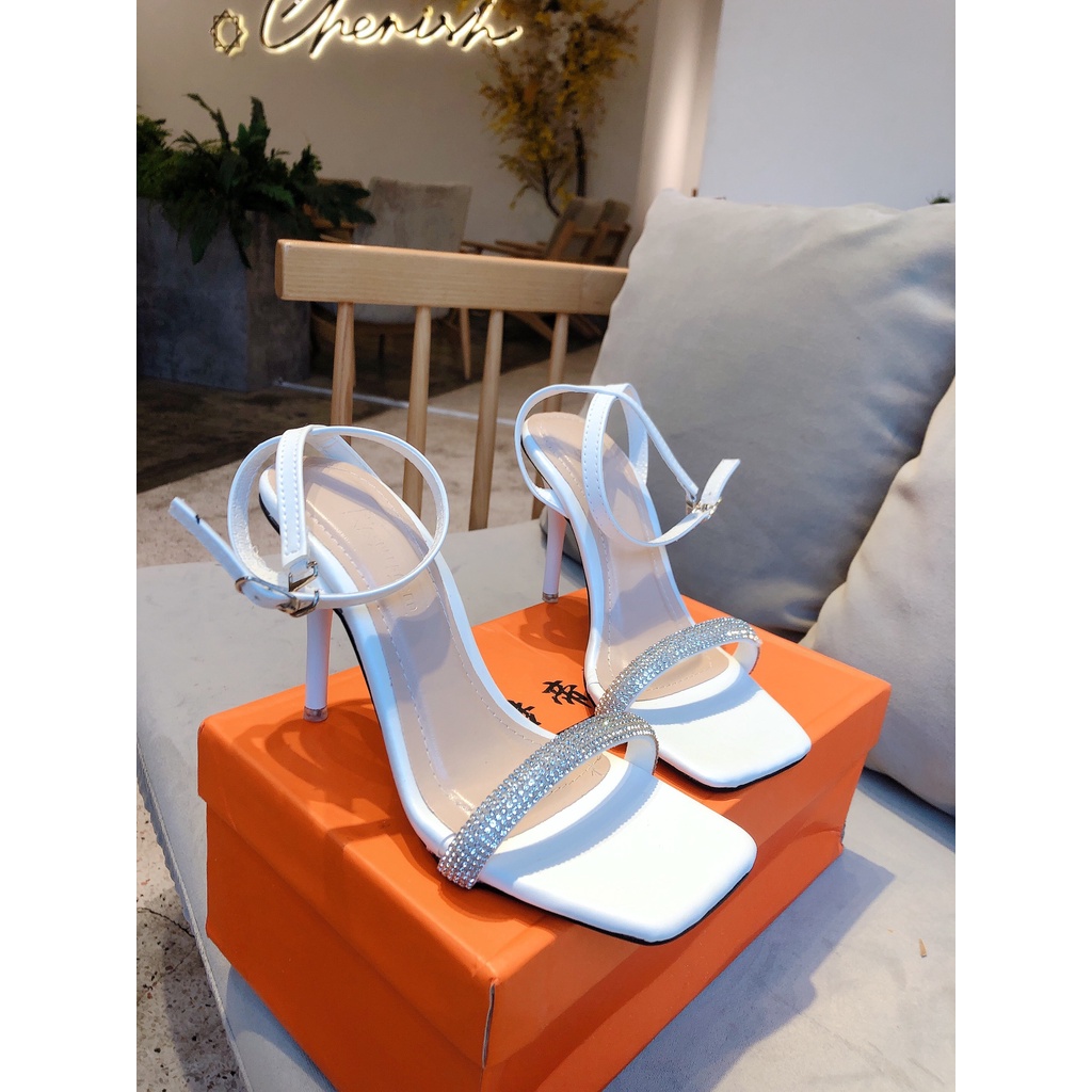 Sandanl hở mũi gót nhọn dây đá 9 cm - HMStore