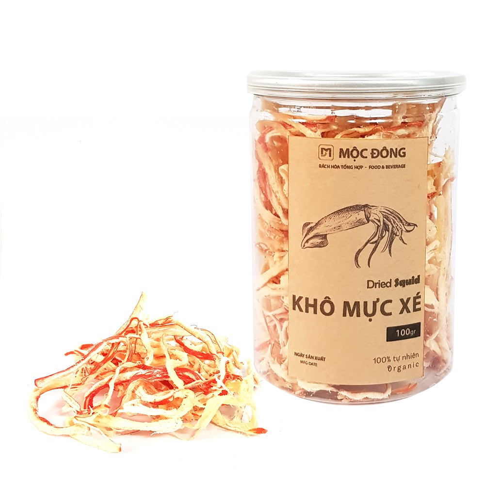 Hộp 100gr khô mực xé loại I món ăn vặt siêu rẻ siêu ngon