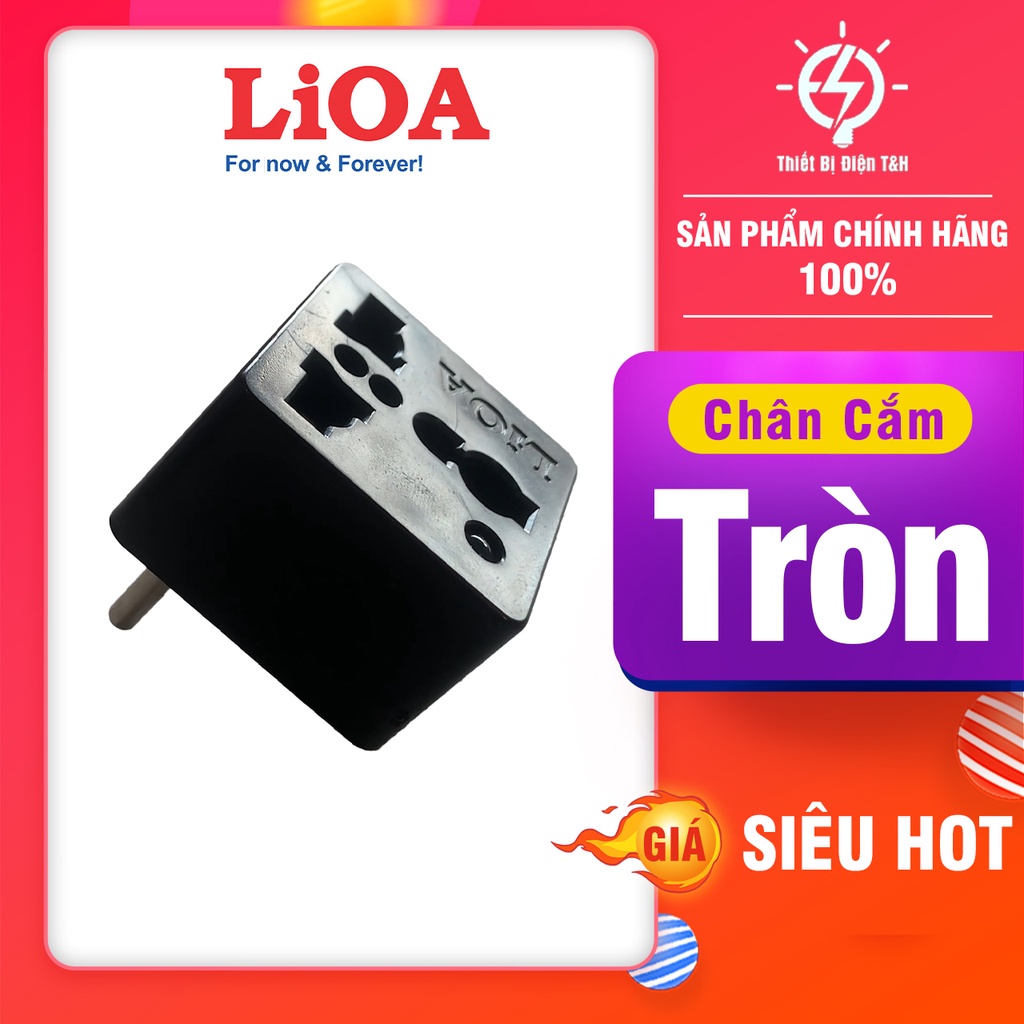 Ổ cắm nối đa năng chân tròn lioa, chuyển 3 chấu thành 2 chấu, 15A/220V - ONC04 - ONC05 - Thiết Bị Điện T&amp;H