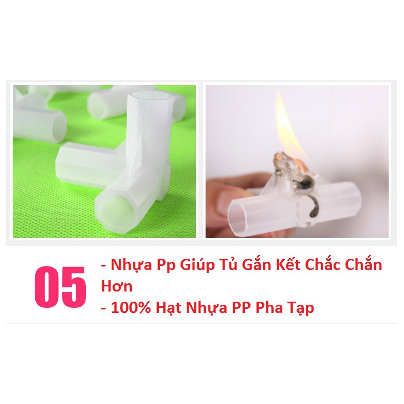 Tủ Vải Đựng Quần Áo loai 1 khung gỗ 2 buồng đựng quần áo 4 ngăn có lót vải và gỗ bọc nhựa