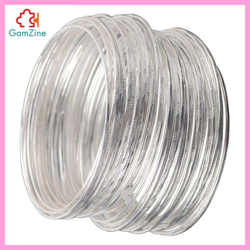 Set 50 vòng tay hợp kim màu bạc phong cách Ấn Độ cho nữ