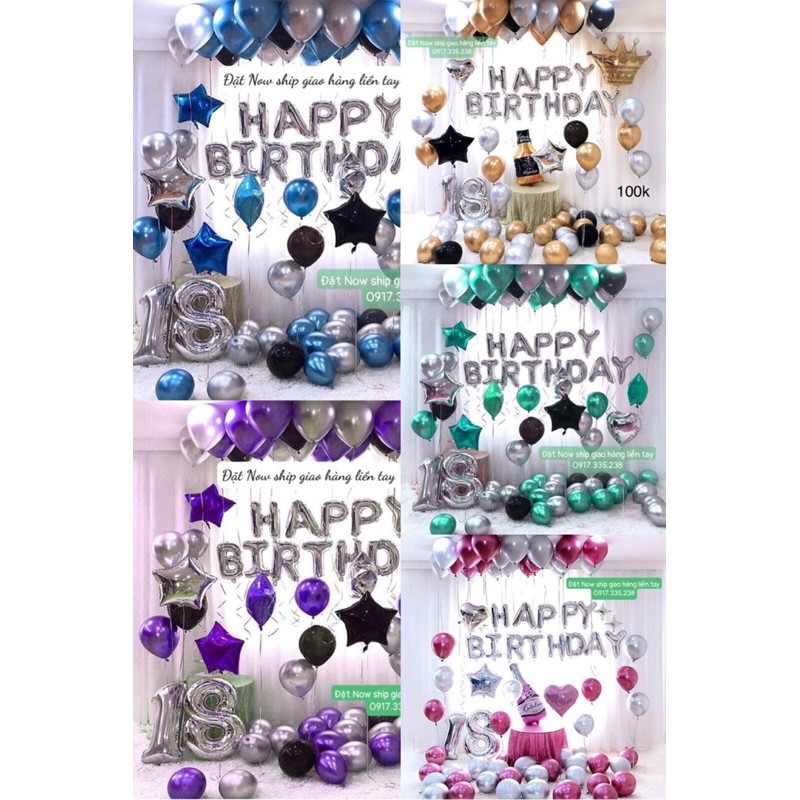 Bóng trang trí sinh nhật 30 Bóng Siêu Nhũ 6In Siêu Hot