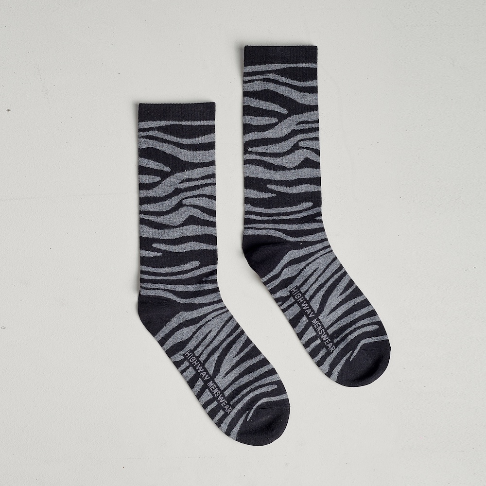 Tất hoạ tiết chất liệu dệt kim Highway (Menswear) Zebra Print