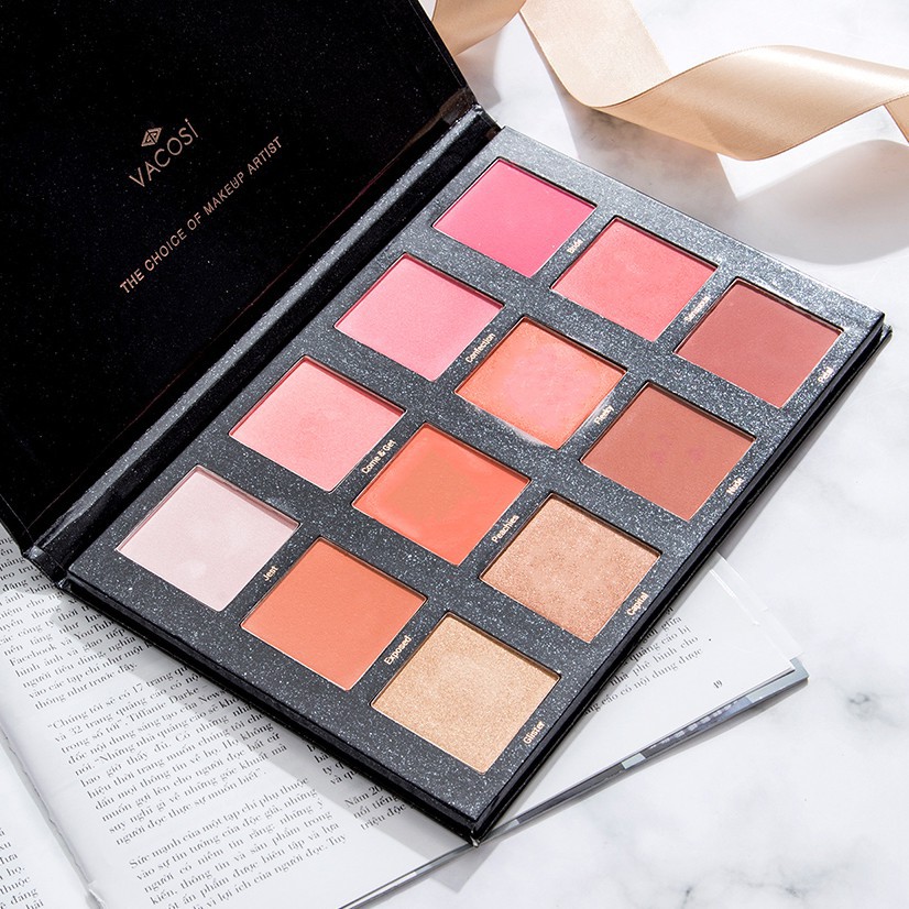 Bảng má hồng chuyên nghiệp Vacosi 12 ô  66BP BLUSH - phấn má hồng chuyên nghiệp