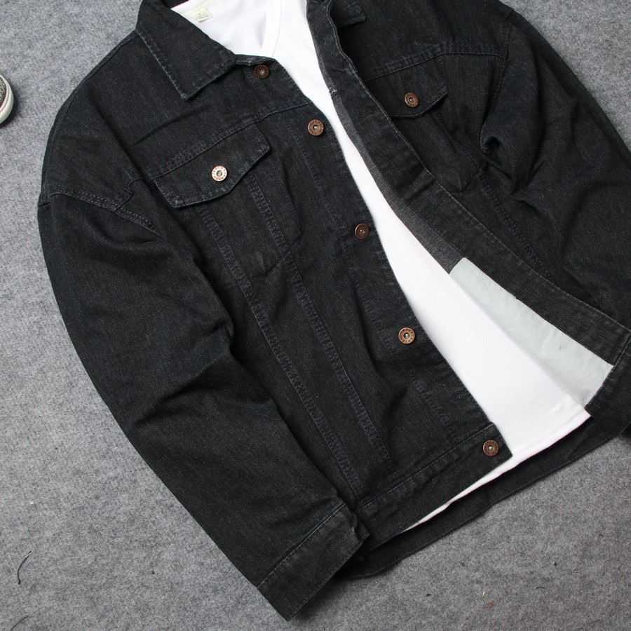 Áo khoác jean nam full đen DD264 Shop BB Jeans Panda